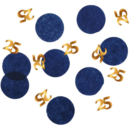 Confetti de table 25 ans Bleu 2.4cm 25gr