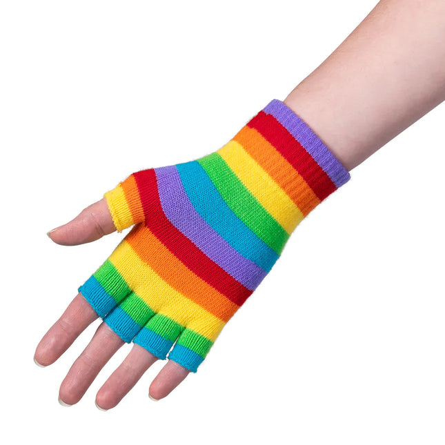 Gants arc-en-ciel sans doigts