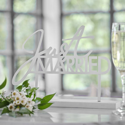 Décoration de table de mariage Just Married 25cm
