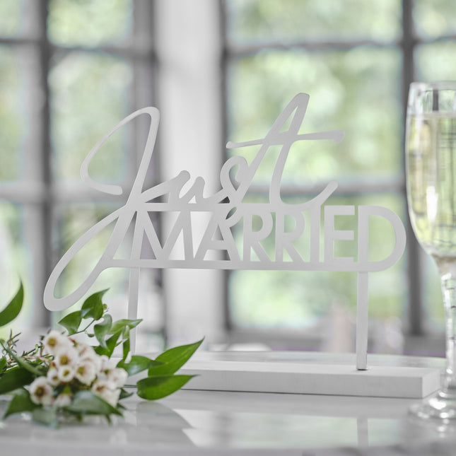 Décoration de table de mariage Just Married 25cm