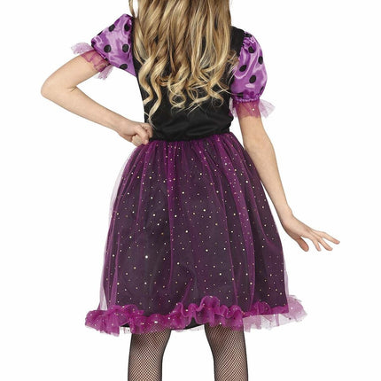 Costume d'Halloween sorcière fille paillettes
