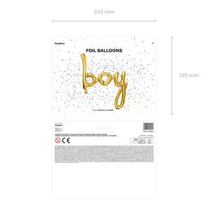 Jeu de ballons lettre garçon or rose vide 74cm