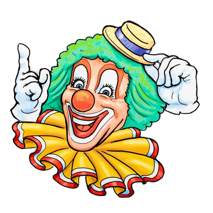 Autocollant pour fenêtre Clown Chapeau jaune 40cm