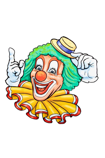 Autocollant pour fenêtre Clown Chapeau jaune 40cm