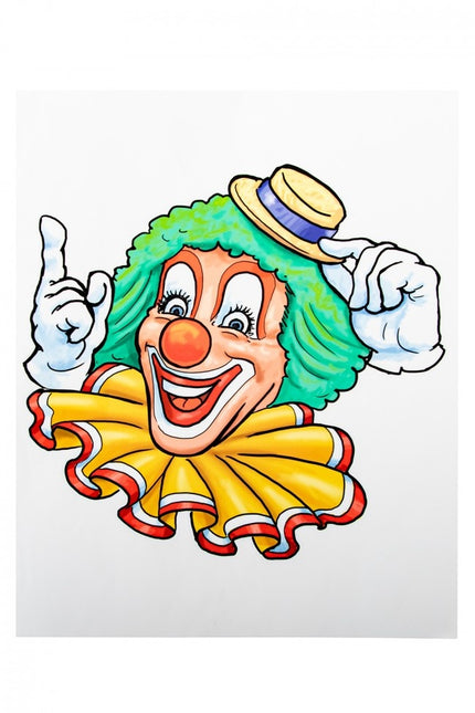 Autocollant pour fenêtre Clown Chapeau jaune 40cm