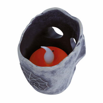Décoration de table Halloween Bougie tête de mort 6cm