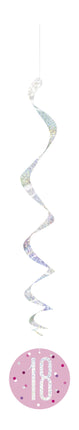 Décoration suspendue 18 ans Rose 81cm 6pcs