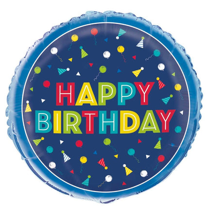 Ballon à l'hélium Happy Birthday Party Hats 45cm vide
