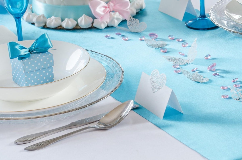 Chemin de table turquoise 36cm 9m