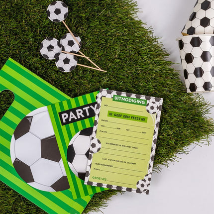 Invitations pour le football Vert 6pcs