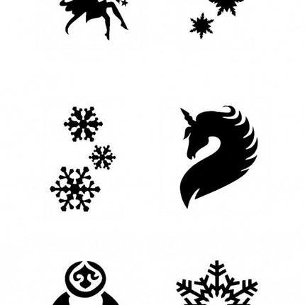 Pochoir de tatouage noir pour filles 12 pièces
