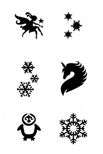 Pochoir de tatouage noir pour filles 12 pièces