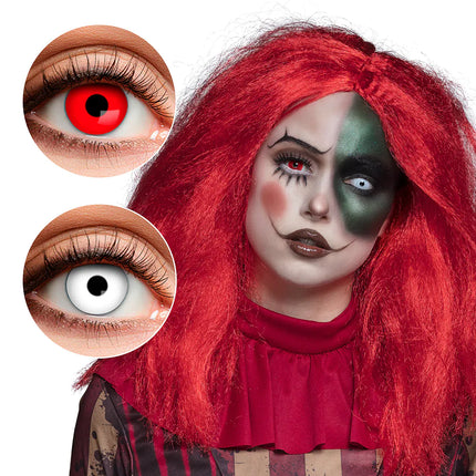 Lentilles de couleur rouge et blanche 3Mnd