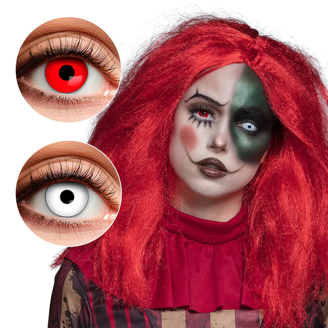 Lentilles de couleur rouge et blanche 3Mnd