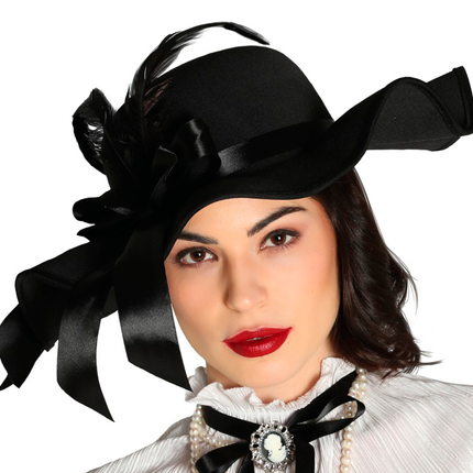 Chapeau melon 20s Plumes Dames