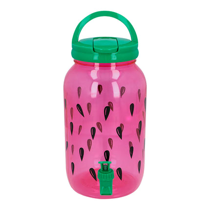 Distributeur de boissons vert/rose pastèque avec robinet 3.8l