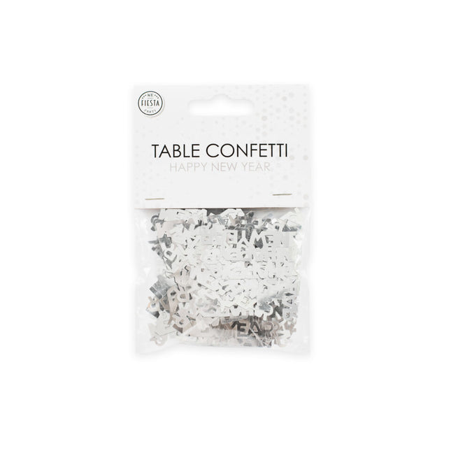 Confetti de table argenté pour le Nouvel An 14g