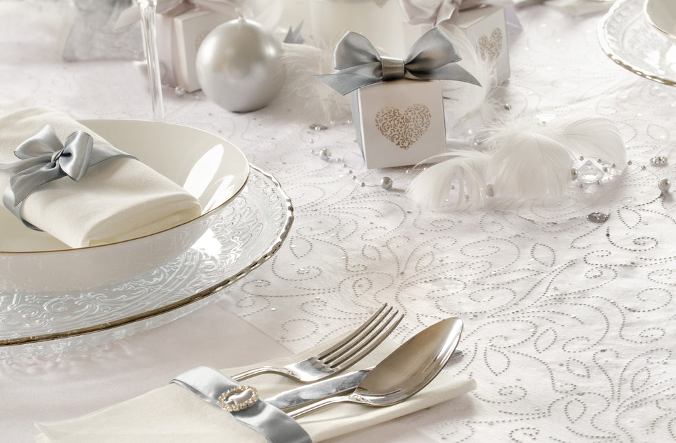 Tissu Organza Blanc Perles 48cm 9m