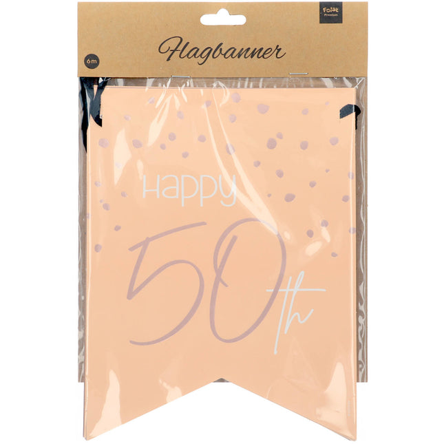 Guirlandes 50 ans or rose 6m