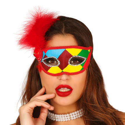 Masque Arlequi Plume