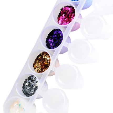 Paillettes colorées Glamour Chuncky Mix 6pcs
