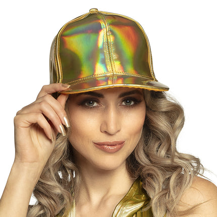 Casquette Holographique Or Ajustable 26cm