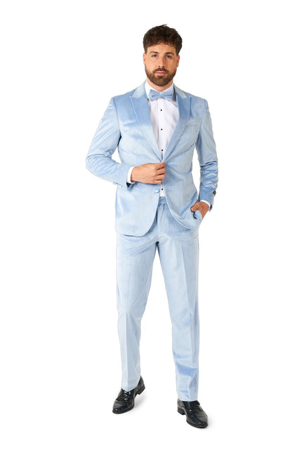 Velours bleu clair Tuxedo hommes <tc>OppoSuits</tc>