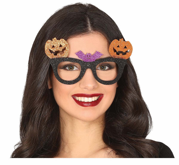 Lunettes d'Halloween Citrouille Paillettes