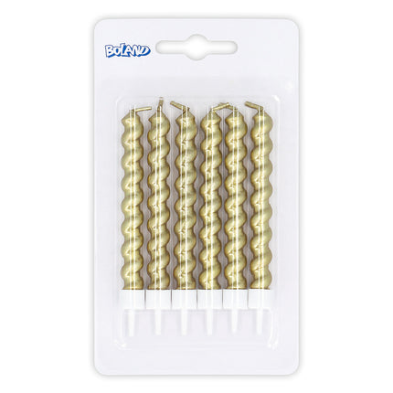 Bougies dorées sur support 6pcs