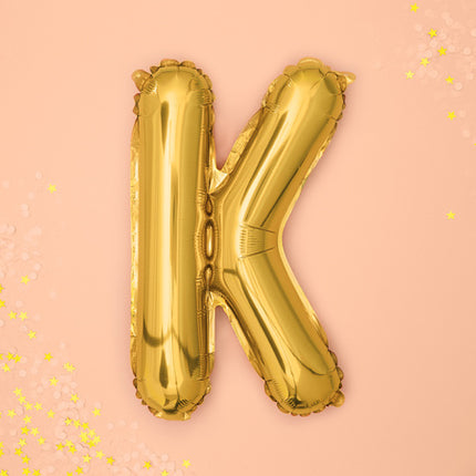 Ballon de baudruche Lettre K Or Vide 35cm