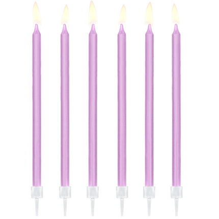 Bougies lilas 14cm 12pcs