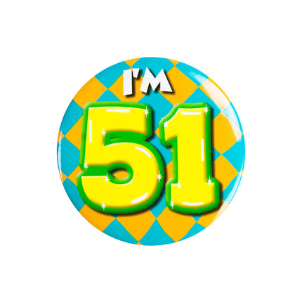 Je suis 51 Bouton 51 ans 5.5cm