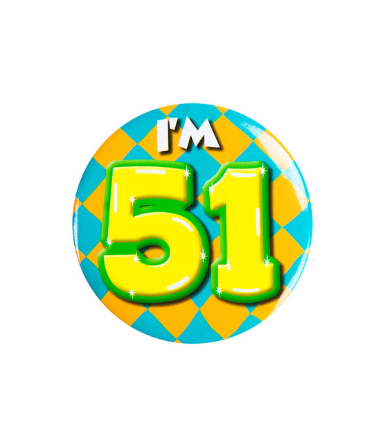 Je suis 51 Bouton 51 ans 5.5cm