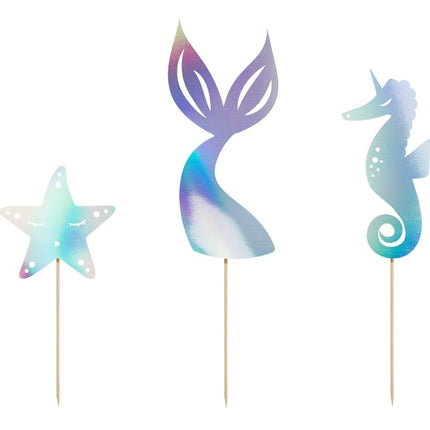 Ensemble de décoration de gâteau sirène 3 pièces