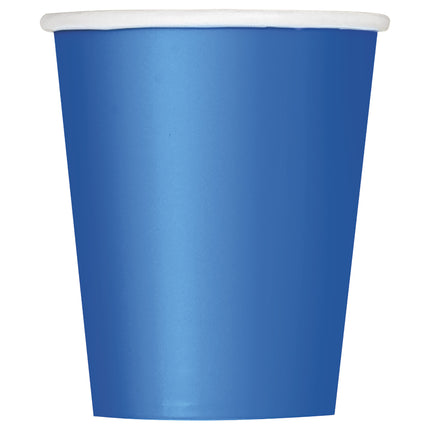 Gobelets bleus en papier 266ml 14pcs