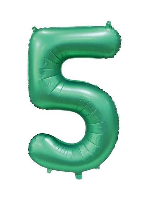 Ballon numéro vert 5 ans brillant 86cm