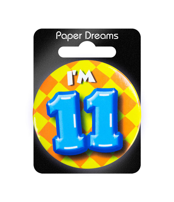 Je suis 11 Bouton 11 ans 5,5cm