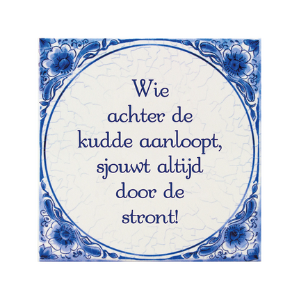 Carreau bleu de Delft Troupeau 14.5cm