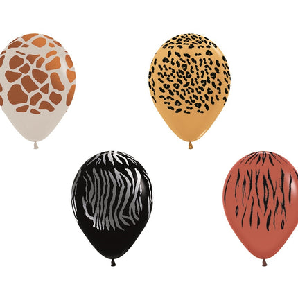 Ballons Impression Animaux Encre Métallique 12cm 50pcs