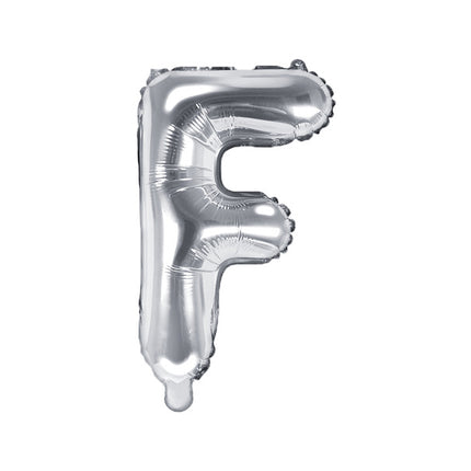 Ballon de baudruche Lettre F Argent Vide 35cm
