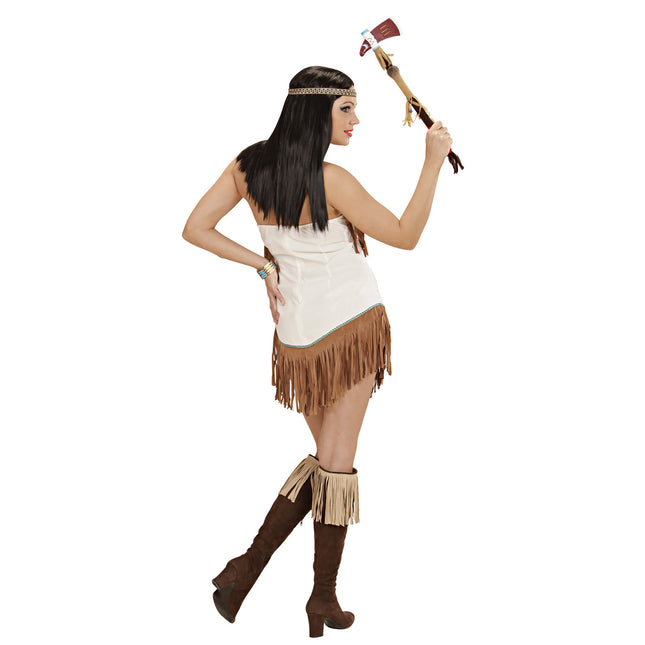 Robe indienne Marron Blanc Dames