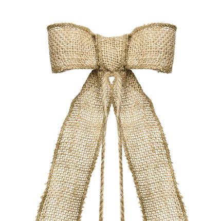 Ensemble de décoration de voiture - nœuds en toile de jute pour mariage