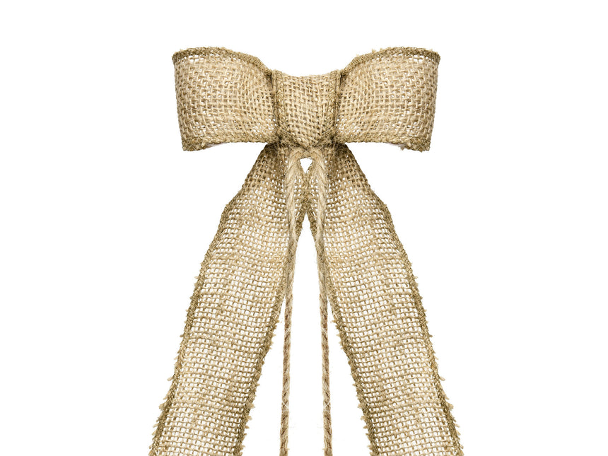 Ensemble de décoration de voiture - nœuds en toile de jute pour mariage