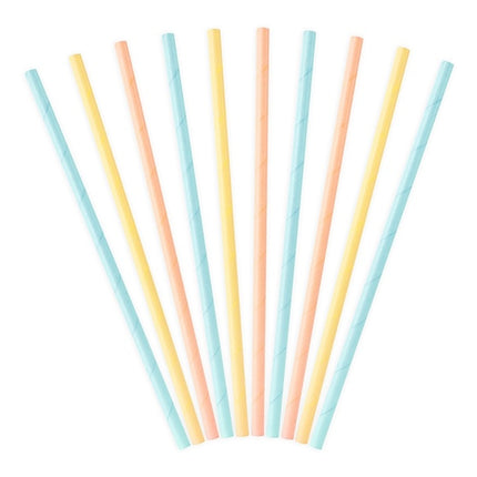 Pailles en papier colorées 19.5cm 10pcs