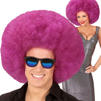 Perruque violette Afro Extra Big
