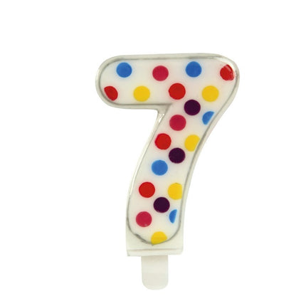 Bougie 7 ans Confetti 6.5cm