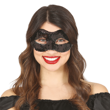 Masque noir à paillettes