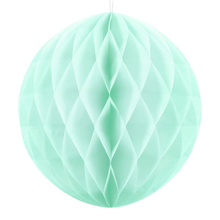 Boule en nid d'abeille vert menthe 40cm