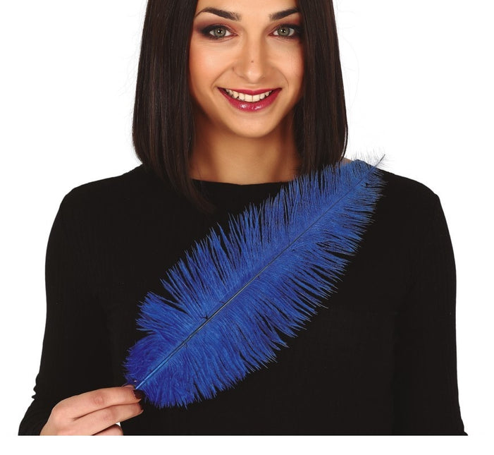 Plumes d'autruche bleues 40cm 12pcs