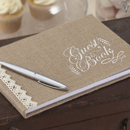 Livre d'or de mariage en jute